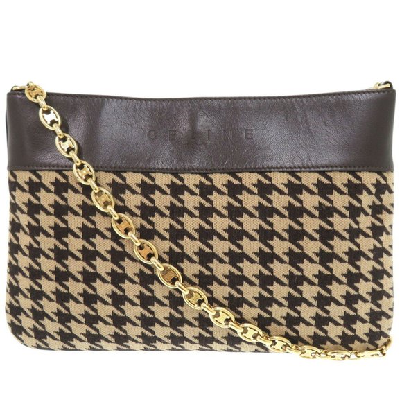 CELINE Brown Leather Shoulder Bag - Picture 1 of 9
